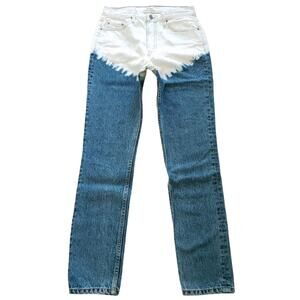 GRLFRND Karolina 2 tone slim ankle crop high waist jeans in Old Town Road 26 NEW